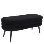 Παγκάκι Ottoman ArteLibre TONDO Μαύρο Ύφασμα Teddy/Μέταλλο 42x112x44cm
