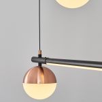 Φωτιστικό Κρεμαστό ArteLibre MOVIMA Μαύρο Μέταλλο/Αλουμίνιο 87x12x120cm