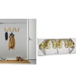 Κρεμάστρα Τοίχου Πεταλούδες Χρυσό 50x19x5cm