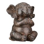 Figure Elephant Synthetic Resin Brown Ποικιλία 3 φορές 10X15X16Cm 10X15X16Cm
