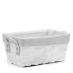 Καλάθι Αποθήκευσης Λευκό Polyester 33x21x16cm