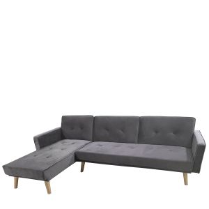 Καναπές Κρεβάτι Γωνιακός ArteLibre EMILIA Γκρι Ύφασμα 267x153x85cm