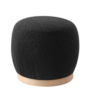 Σκαμπό ArteLibre ZEBRABLUE Με Ξύλινη Βάση Μαύρο Ύφασμα Teddy 44.5x44.5x40cm