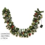 Γιρλάντα Με Κουκουνάρια Γκι Και Berries Φωτιζόμενη Μπαταρίας Πράσινο 170cm