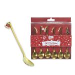 Χριστουγεννιάτικα Κουτάλια Χρυσό Inox Σετ 6Τμχ