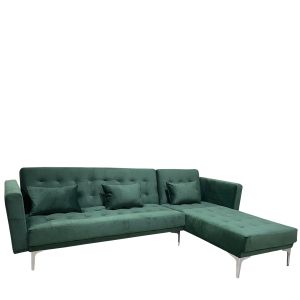 Καναπές Κρεβάτι Γωνιακός ArteLibre ARION Πράσινο Ύφασμα 244x162x84cm