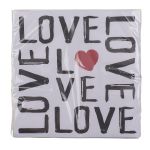 Χαρτοπετσέτες 'Love' Τρίφυλλες Λευκό 33x33cm Σετ 20Τμχ