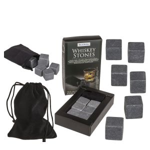 Πέτρες Ψύξης Για Ουίσκι Σε Βελούδινη Θήκη Σετ 6Τμχ