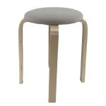 Σκαμπό ArteLibre MILOA Mπεζ/Φυσικό Ύφασμα/Ξύλο 42x42x45cm