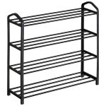 Παπουτσοθήκη ArteLibre REAGAN Με 4 Ράφια Μαύρο Μέταλλο 62x20x62cm