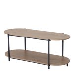 Τραπεζάκι Σαλονιού ArteLibre ARDENMOOR Δρυς/Μαύρο Μοριοσανίδα/Μέταλλο 115x50x45cm