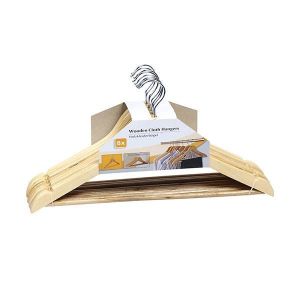 Σετ Ξύλινες Kρεμάστρες Pούχων 8τμχ