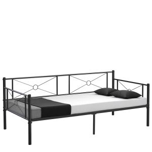 Καναπές Κρεβάτι ArteLibre CIMARRON Μαύρο Μέταλλο 197.5x96x75cm (Στρώμα 90x190cm)