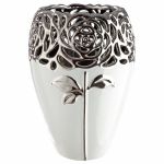 Βάζο Τριαντάφυλλο Μοτίφ Κεραμικό Λευκό D16X24Cm D16X24Cm