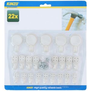 Γάντζοι Τοίχου με Καρφιά 22Τμχ KINZO