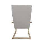 Πολυθρόνα ArteLibre NORDVIK Μπεζ/Φυσικό Ύφασμα/Ξύλο 60x71x105cm