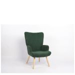 Πολυθρόνα ArteLibre LIRA Πράσινο Ύφασμα Κοτλέ/Ξύλο 94.5x64x70.5cm