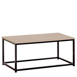 Τραπεζάκι Σαλονιού ArteLibre QUENLEY Δρυς/Μαύρο Μοριοσανίδα/Μέταλλο 90x48x40cm