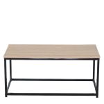 Τραπεζάκι Σαλονιού ArteLibre QUENLEY Δρυς/Μαύρο Μοριοσανίδα/Μέταλλο 90x48x40cm