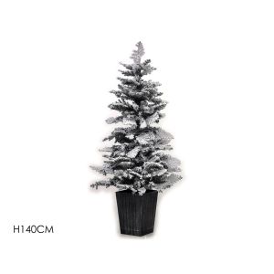 Δέντρο Χιονισμένο Σε Μαύρη Γλάστρα 1248 Κλαδιά 140cm