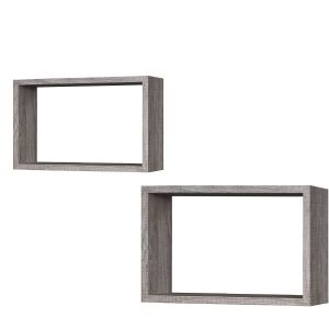 Ράφια Γκρι Δρυς 40x27x12cm/36.5x23.5x12cm 2Τμχ