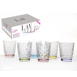 Ποτήρια Artemis Πολύχρωμα Γυαλί 340cc 6Τμχ