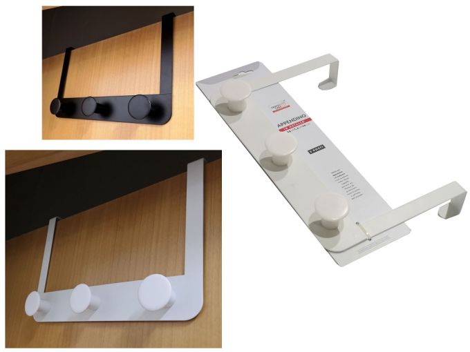 Κρεμάστρα Πόρτας 3 Θέσεων Μέταλλο 30x7.5x20cm Σε 2 Χρώματα