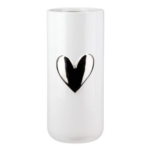 Βάζο Καρδιά Μοτίφ Κεραμικό Λευκό D10X22Cm D10X22Cm