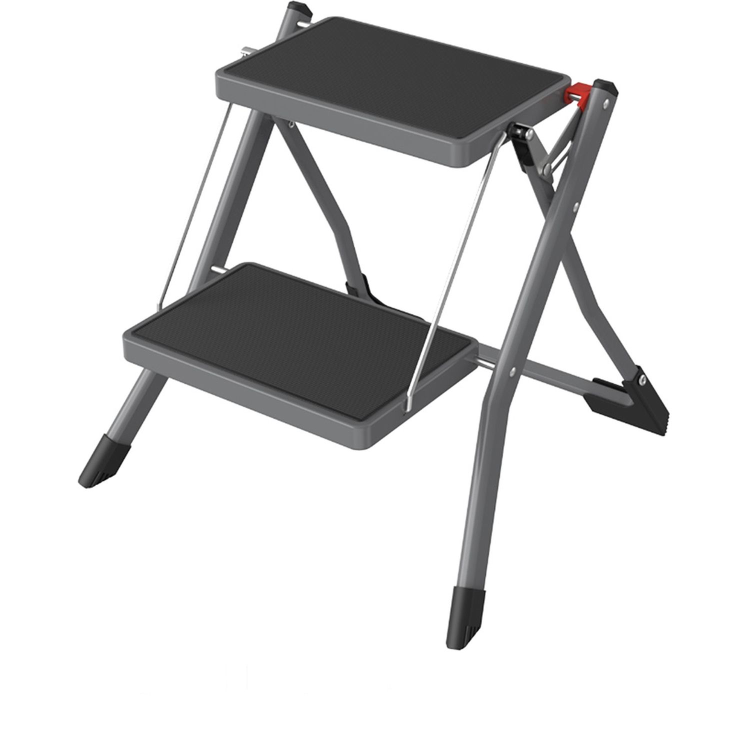 Σκαμπό Διπλής Σκάλας Γκρι Ατσάλινο 49.5x48.5x44.5cm