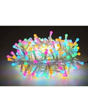 Χριστουγεννιάτικα Φώτα 300 LED Cherry Πολύχρωμα Με Διαφανές Καλώδιο Και Πρόγραμμα