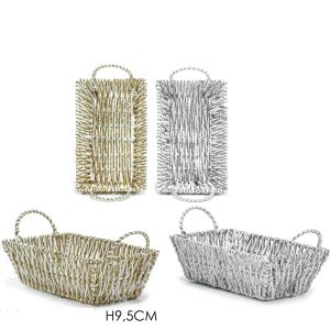 Χριστουγεννιάτικο Ορθογώνιο Καλάθι 28x17x9.5cm Σε 2 Σχέδια