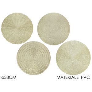 Σουπλά Οβάλ Χρυσό PVC Φ38cm Σε 4 Σχέδια