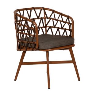 Πολυθρόνα Κήπου ArteLibre BOYOMA Καφέ Αλουμίνιο/Ύφασμα 57x61x79cm