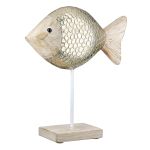 Stand Relief Fish Mango Wood Φυσικά Χρώματα 29X9X34Cm 29X9X34Cm