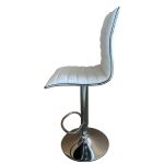 Σκαμπό Bar ArteLibre ENCANTA Λευκό/Χρώμιο PU/Μέταλλο 41x50x59/94-80/115cm