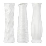 Βάζο Κεραμικό Λευκό Ποικιλία 3 φορές D9X34Cm D9X34Cm