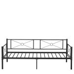 Καναπές Κρεβάτι ArteLibre CIMARRON Μαύρο Μέταλλο 197.5x96x75cm (Στρώμα 90x190cm)