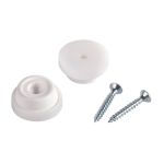 Στόπερ Βιδωτό Λευκό Πλαστικό 24mm 4Τμχ