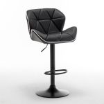 Σκαμπό Bar ArteLibre DRASH Με Πλάτη Πτυσσόμενο Μαύρο PU/Μέταλλο 54x52x87-109cm