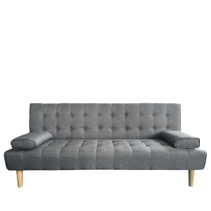 Καναπές Κρεβάτι Τριθέσιος ArteLibre ELFREDA Γκρι Ύφασμα 188x83x83cm