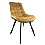 Καρέκλα Τραπεζαρίας ArteLibre BRISA Μπεζ/Μαύρο Βελούδο/Μέταλλο 53x60x85cm