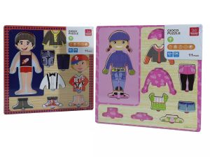 Επιτραπέζιο Παιχνίδι Παζλ 11 Κομματιών Κορίτσι/Αγόρι Ξύλο 30x30x0.8cm Σε 2 Σχέδια Για 12+ Μηνών