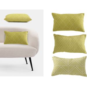 Μαξιλάρι Ζακάρ Κίτρινο/Πολυεστέρας 45x45cm Σε 3 Σχέδια