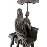 Διακοσμητικό ArteLibre Ζευγάρι Σε Παγκάκι Καφέ Μέταλλο 12x14x19cm