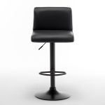 Σκαμπό Bar ArteLibre ARMOR Με Πλάτη Πτυσσόμενο Μαύρο/Λευκό PU/Μέταλλο 45x48x86-107.5cm