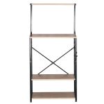 Ραφιέρα Κουζίνας ArteLibre GRANTHAM Δρυς/Μαύρο Μοριοσανίδα/Μέταλλο 60x40x123cm