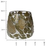 Κηροπήγιο ArteLibre Φύλλα Τσαγιού Διάφανο Γυαλί 15x15x15cm