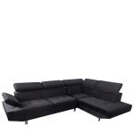 Καναπές Γωνιακός ArteLibre OZMA Μαύρο Ύφασμα 254x160x70cm