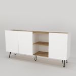 Μπουφές ArteLibre SERIFOS Φυσικό/Λευκό Μοριοσανίδα/Μελαμίνη 180x42x83cm