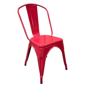 Καρέκλα ArteLibre Βιομηχανικού Τύπου Vintage TOLIKO Κόκκινο Μέταλλο 44x49x84cm